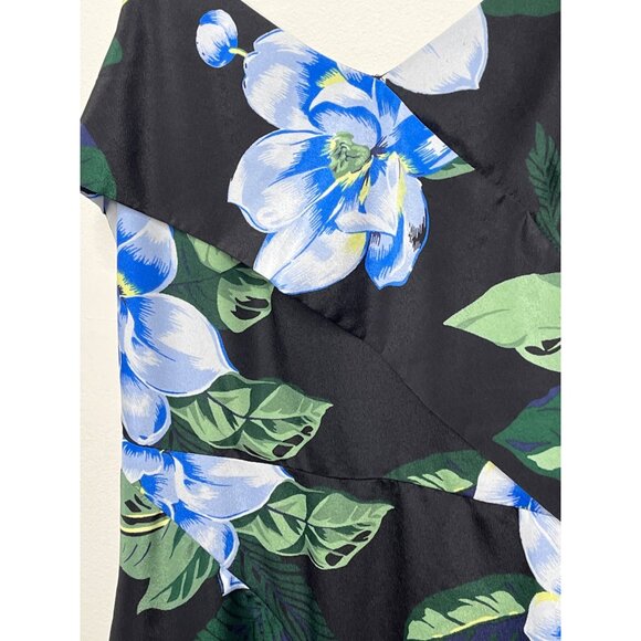 Banana Republic Floral Midi Dress XS Black Blue Boho Resort Style - Picture 8 of 11